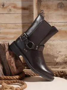 The Roadster Life Co. Women Mid-Top Chelsea Boots With Belt Detail