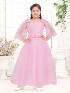 Sangria Girls Lace Net Maxi Gown