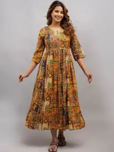 Mialo fashion Women Maternity Cotton Fit and Flare Midi Dress