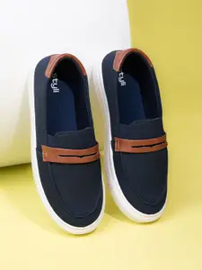Styli Men Casual Slip On Shoes with Faux Leather Details