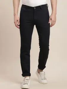 Turtle Men Relaxed Skinny Fit Mid-Rise Cotton Chinos Trouser