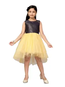 Sangria Girls Embroidered Party Wear A-Line Dress