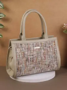 Metro Embellished PU Oversized Shopper Satchel with Cut Work