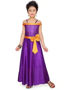Sangria Girls Fit and Flare Bow Maxi Dress