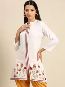 INDYES Floral Embroidered Thread Work Thread Work Kurti