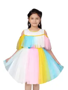 BAESD Girls Colourblocked Fit and Flare Dress