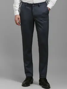 Louis Philippe Men Textured Slim Fit Trousers