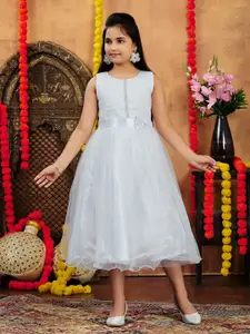 Sangria Girls Fit & Flared Bow Detail Dress