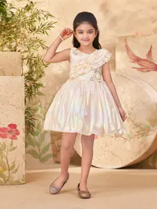 Sangria Girls Self-Design Fit and Flare Frock