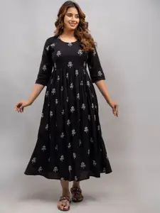 Mialo fashion Women Printed Maxi Maternity Feeding Ethnic Dress