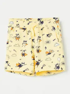 Juniors by Lifestyle Boys Printed Pure Cotton Mid - Rise Shorts