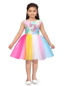 Sangria Girls Unicorn Printed Dress