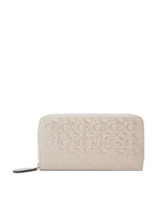 GUESS Women Brand Logo Printed Haddington Zip Around Wallet