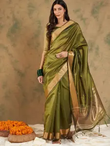 Mitera Woven Design Zari Organza Kanjeevaram Saree