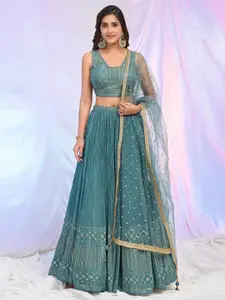 Alaya Advani Embellished Sequinned Ready to Wear Lehenga & Blouse With Dupatta