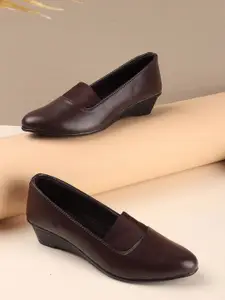 DressBerry Women Round Toe Wedge Pumps