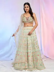 Alaya Advani Embroidered Sequinned Ready to Wear Lehenga & Blouse With Dupatta