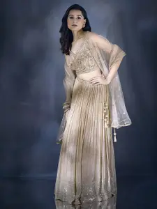 Alaya Advani Embroidered Ready to Wear Lehenga & Blouse With Dupatta