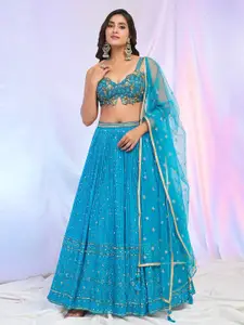 Alaya Advani Embroidered Sequinned Ready to Wear Lehenga & Blouse With Dupatta
