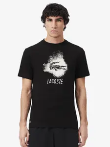 Lacoste Men Printed Raw Edge T-shirt