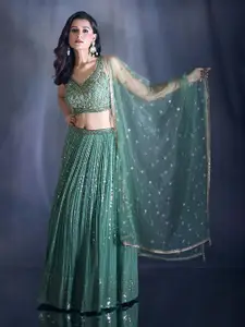 Alaya Advani Embroidered Beads and Stones Ready to Wear Lehenga & Blouse With Dupatta