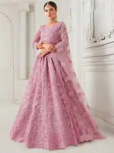 A TO Z CART Embroidered Thread Work Semi-Stitched Lehenga & Unstitched Blouse With Dupatta