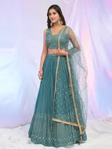 Alaya Advani Embroidered Sequinned Ready to Wear Lehenga & Blouse With Dupatta