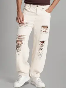 Bene Kleed Men Baggy Fit Highly Distressed Mid-Rise Cotton Jeans
