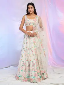 Alaya Advani Embroidered Sequinned Ready to Wear Lehenga & Blouse With Dupatta