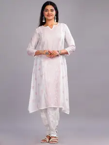 Club Loom Women Chikankari Chanderi Embroidered Kurta