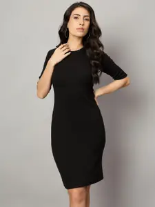 Chemistry Women Round Neck Cotton Bodycon Dress