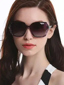 Dervin Women Cateye Sunglasses with UV Protected Lens DRVN530-Purple