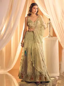 Alaya Advani Embroidered Beads and Stones Ready to Wear Lehenga & Blouse With Dupatta