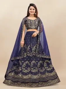 A TO Z CART Embroidered Thread Work Semi-Stitched Lehenga & Unstitched Blouse With Dupatta