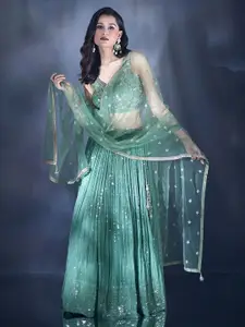 Alaya Advani Embellished Sequinned Ready to Wear Lehenga & Blouse With Dupatta