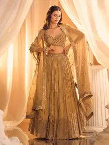 Alaya Advani Embroidered Sequinned Ready to Wear Lehenga & Blouse With Dupatta