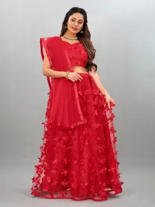 A TO Z CART Embroidered Beads and Stones Semi-Stitched Lehenga & Unstitched Blouse With Dupatta