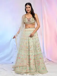 Alaya Advani Embroidered Sequinned Ready to Wear Lehenga & Blouse With Dupatta