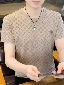 StyleCast Men Brand Logo Printed Round Neck T-shirt