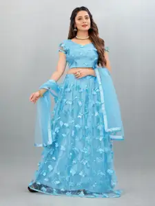 A TO Z CART Embroidered Beads and Stones Semi-Stitched Lehenga & Unstitched Blouse With Dupatta