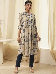 Biba Women Floral Printed Flared Sleeves Sequinned Kurta