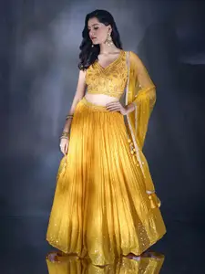 Alaya Advani Embroidered Beads and Stones Ready to Wear Lehenga & Blouse With Dupatta