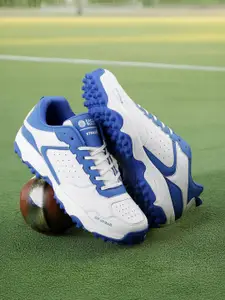 bacca bucci Striker Men Cricket Shoes Blue and White UK 6
