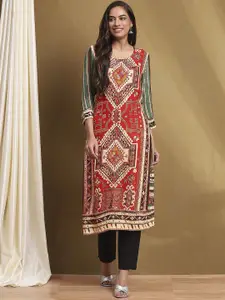 Biba Women Paisley Flared Sleeves Thread Work Kurta