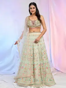Alaya Advani Embroidered Sequinned Ready to Wear Lehenga & Blouse With Dupatta