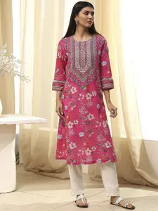 Biba Women Paisley Printed Sequinned Kurta