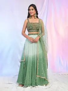 Alaya Advani Embroidered Beads and Stones Ready to Wear Lehenga & Blouse With Dupatta