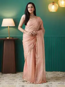 RACHNA Embellished Sequinned Organza Ready to Wear Saree