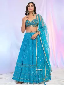 Alaya Advani Embroidered Sequinned Ready to Wear Lehenga & Blouse With Dupatta