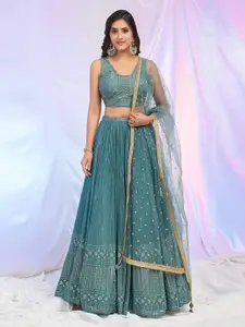 Alaya Advani Embroidered Mirror Work Ready to Wear Lehenga & Blouse With Dupatta